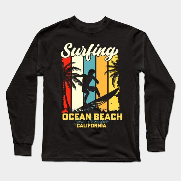 Surfing | Ocean Beach, San Francisco, California Long Sleeve T-Shirt by T-shirt US